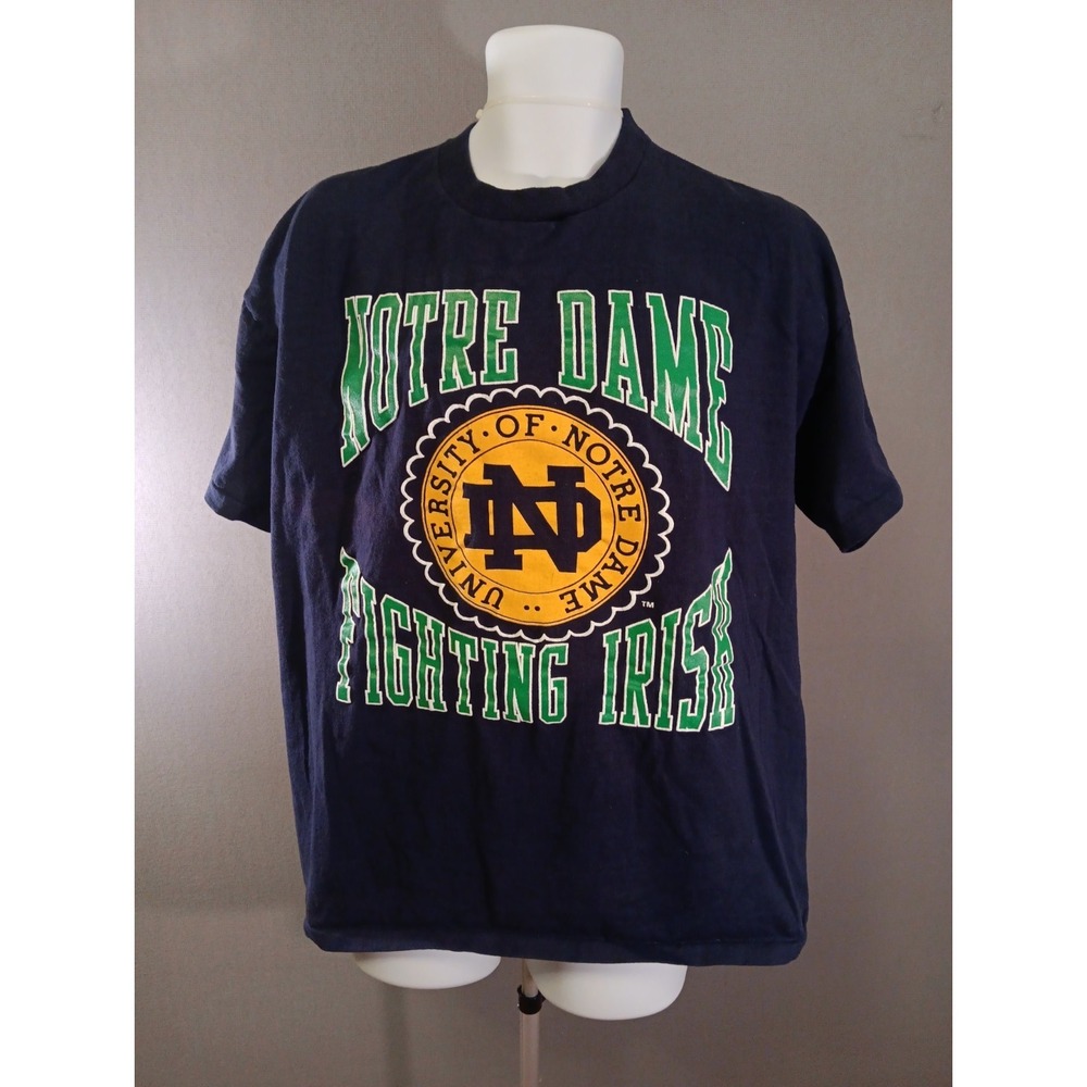 Vintage 90s NOTRE DAME FIGHTING IRISH shirt LOGO 7 university Made In USA Sz XL